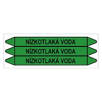 Značení potrubí, nízkotlaká voda,3 ks, 355 × 37 mm